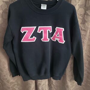 ZTA-Zeta Tau Alpha Gildan Black Crewneck Sweatshirt